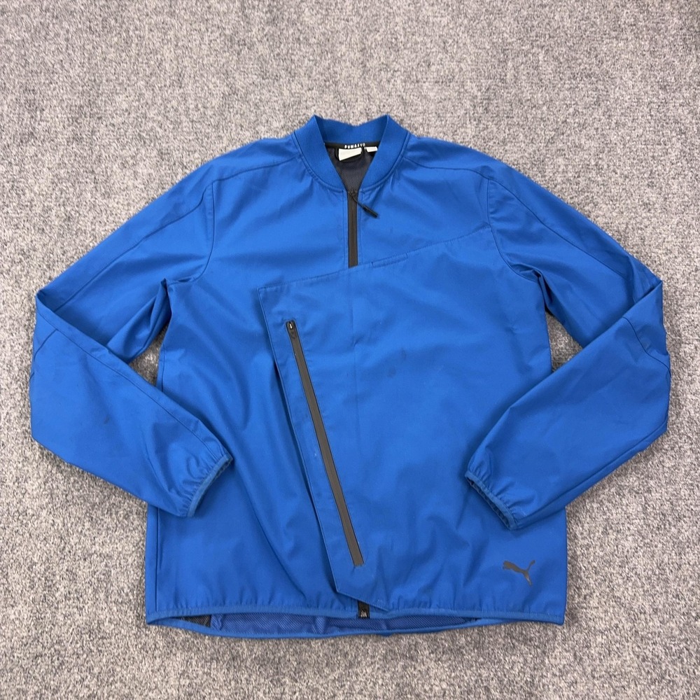 Puma Jacket Mens Large Blue PUMA.EVO Zip Lightweight Golf Windbreaker 572461